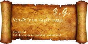 Vitáris Gyöngyi névjegykártya